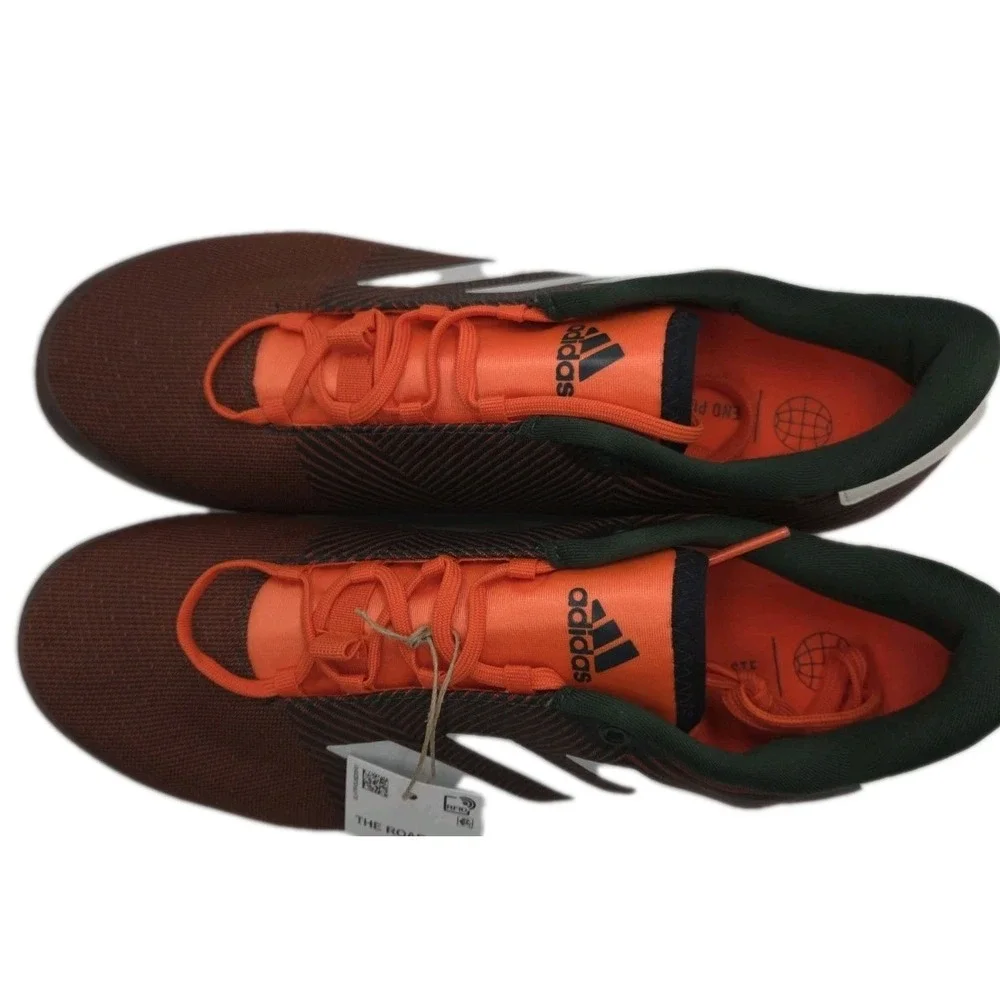 Adidas The Road Cycling Shoes Orange Green Lace Up Men's Size‎ 7.5